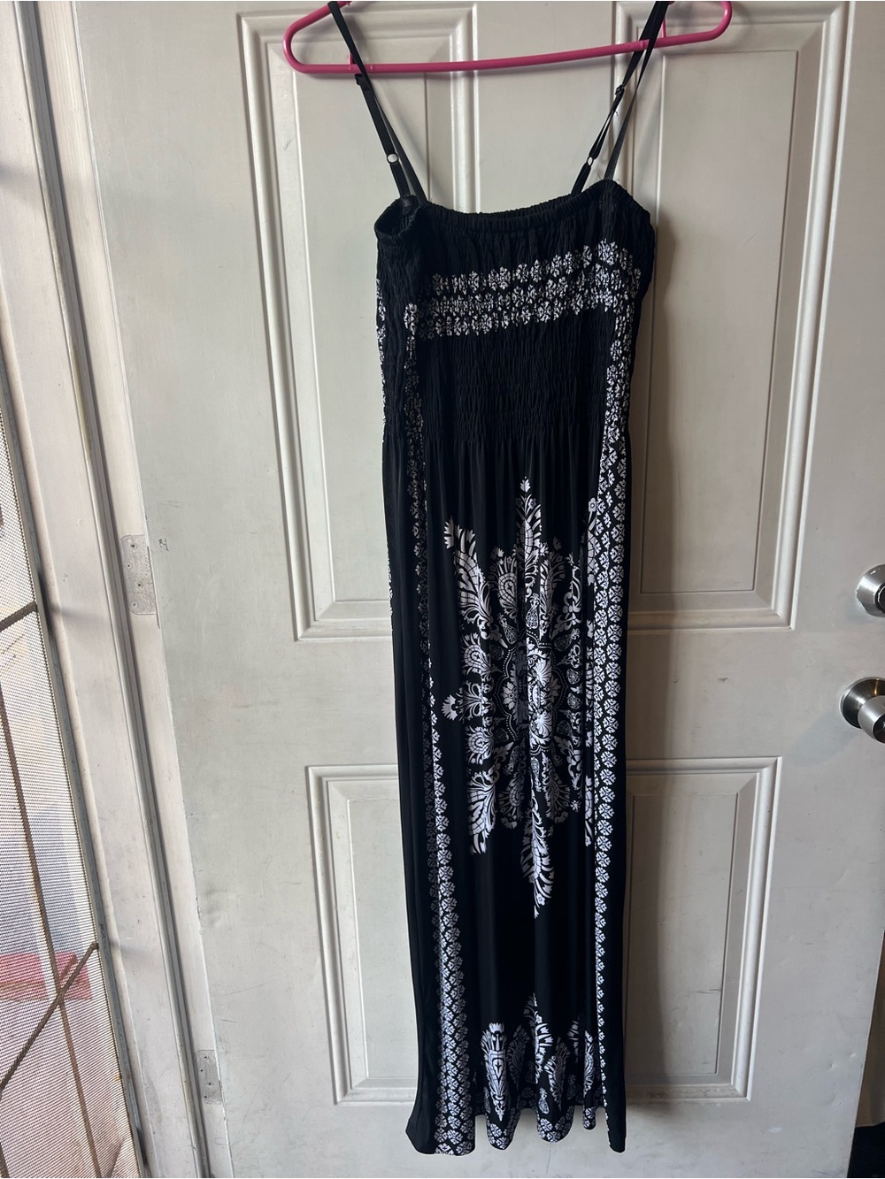 Just Love Black Maxi Dress with White Floral Print